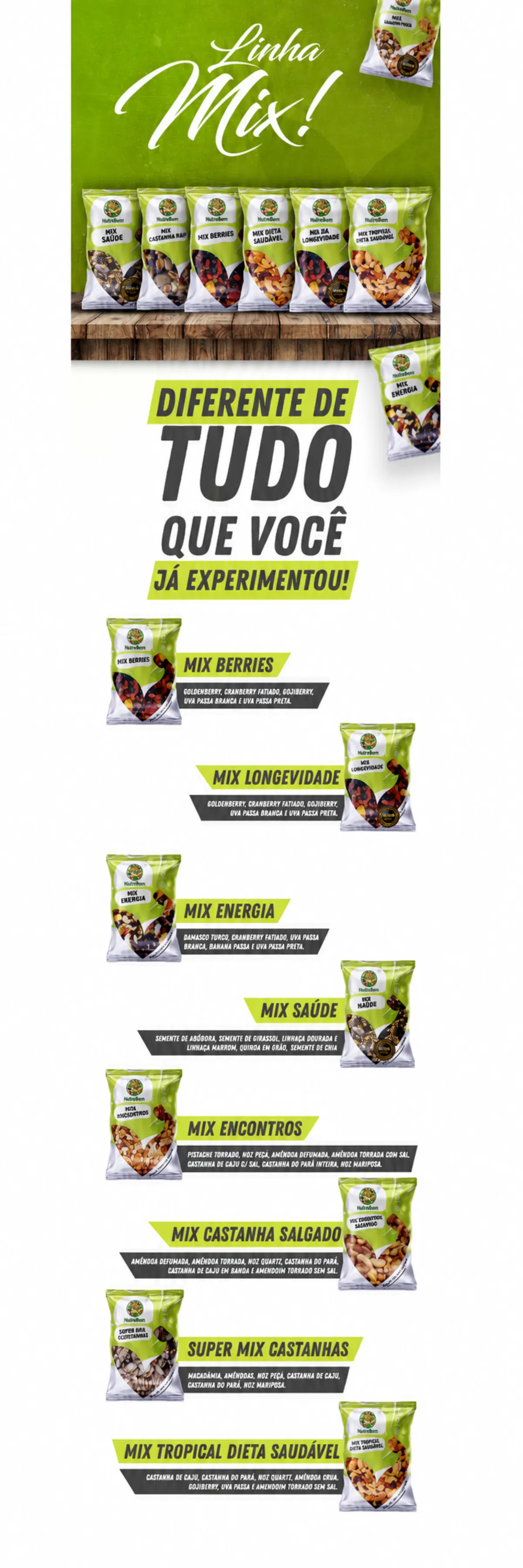 Linha Mix NutreBem — diferente de tudo que você já experimentou